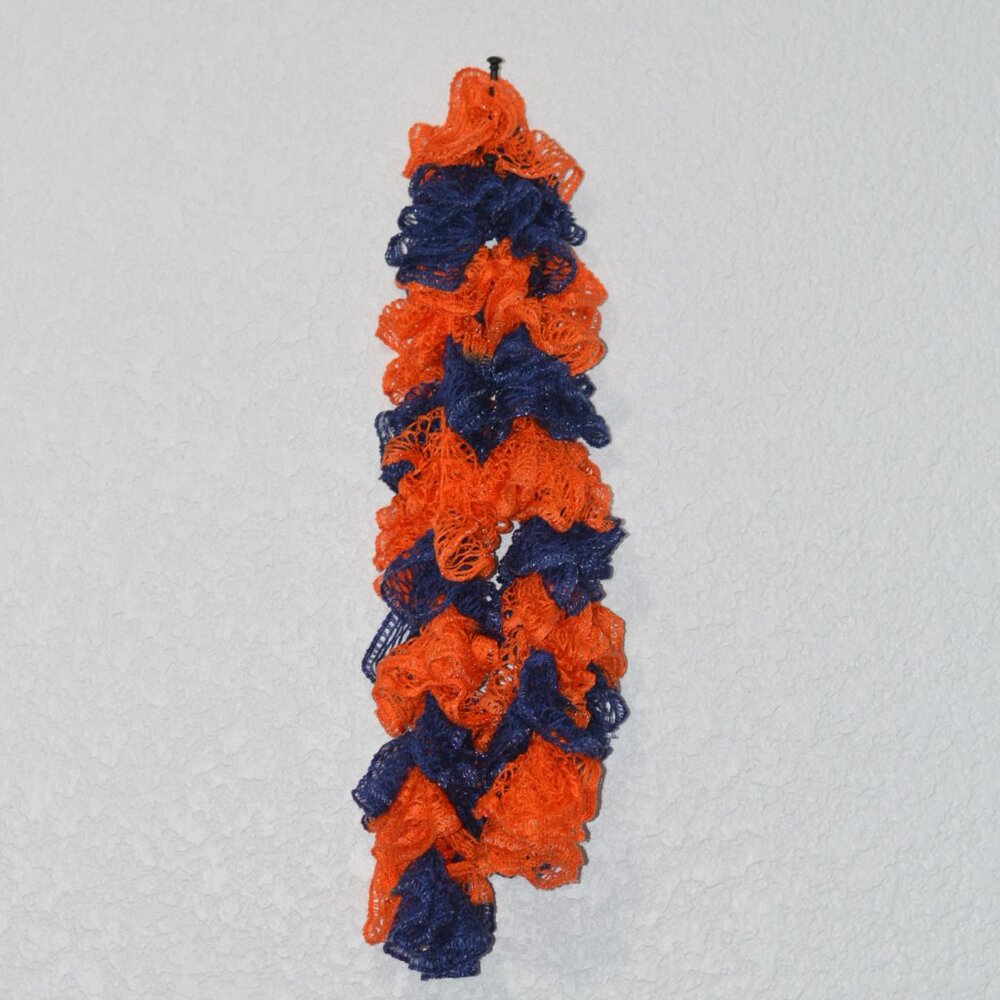 Homemade Orange and Blue Ruffle Scarf - Picture 2 of 2